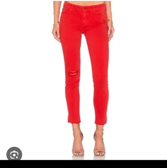 Mother Red Skinny Jeans